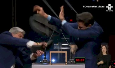 Datena dá cadeirada em Marçal em debate à Prefeitura de SP