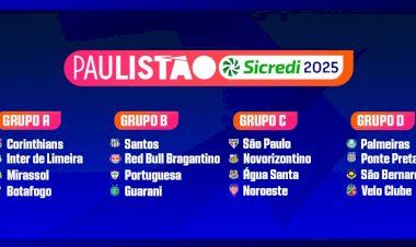 Mirassol fica no grupo do Corinthians e Novorizontino com o São Paulo no Paulistão 2025