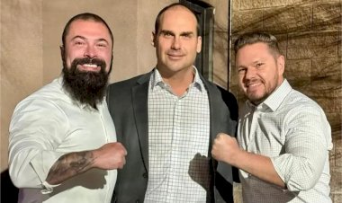 Danilo Campetti e Paulo Bilynskyj se reúnem com Eduardo Bolsonaro nos Estados Unidos