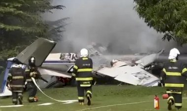 Avião de Estrela d'Oeste cai em Marília