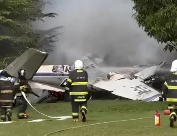 Avião de Estrela d'Oeste cai em Marília