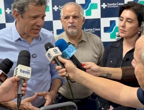 Na Santa Casa de Fernandópolis, Haddad defende troca de dívida bancária por crédito subsidiado
