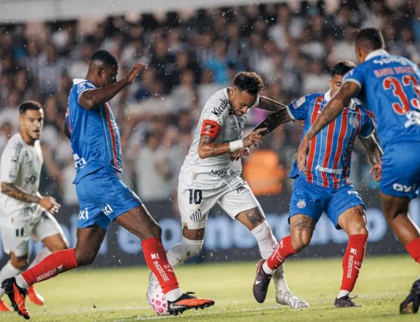 Santos busca empate nos acréscimos após Neymar se descontrolar e ser expulso contra o Bahia