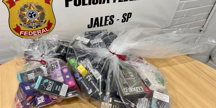 PF apreende cigarros eletronicos em tabacaria de Jales