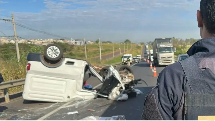 Dois morrem e um fica em estado grave em acidente na BR-153, em Bady Bassitt