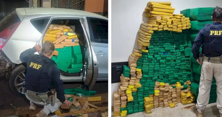 PRF apreende quase 1 tonelada de drogas em carro na região de Rio Preto
