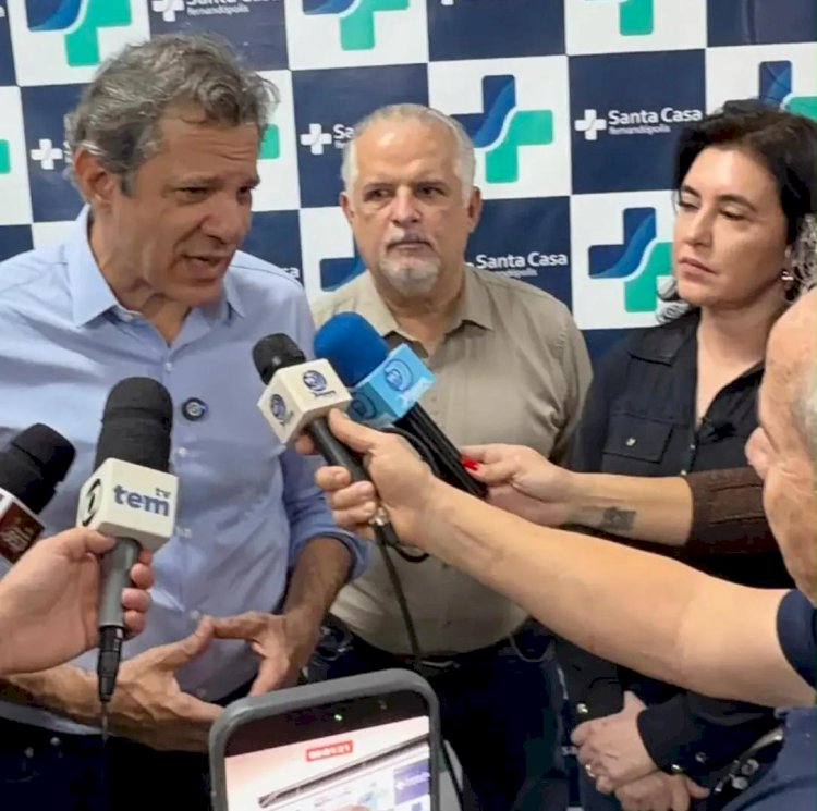 Na Santa Casa de Fernandópolis, Haddad defende troca de dívida bancária por crédito subsidiado
